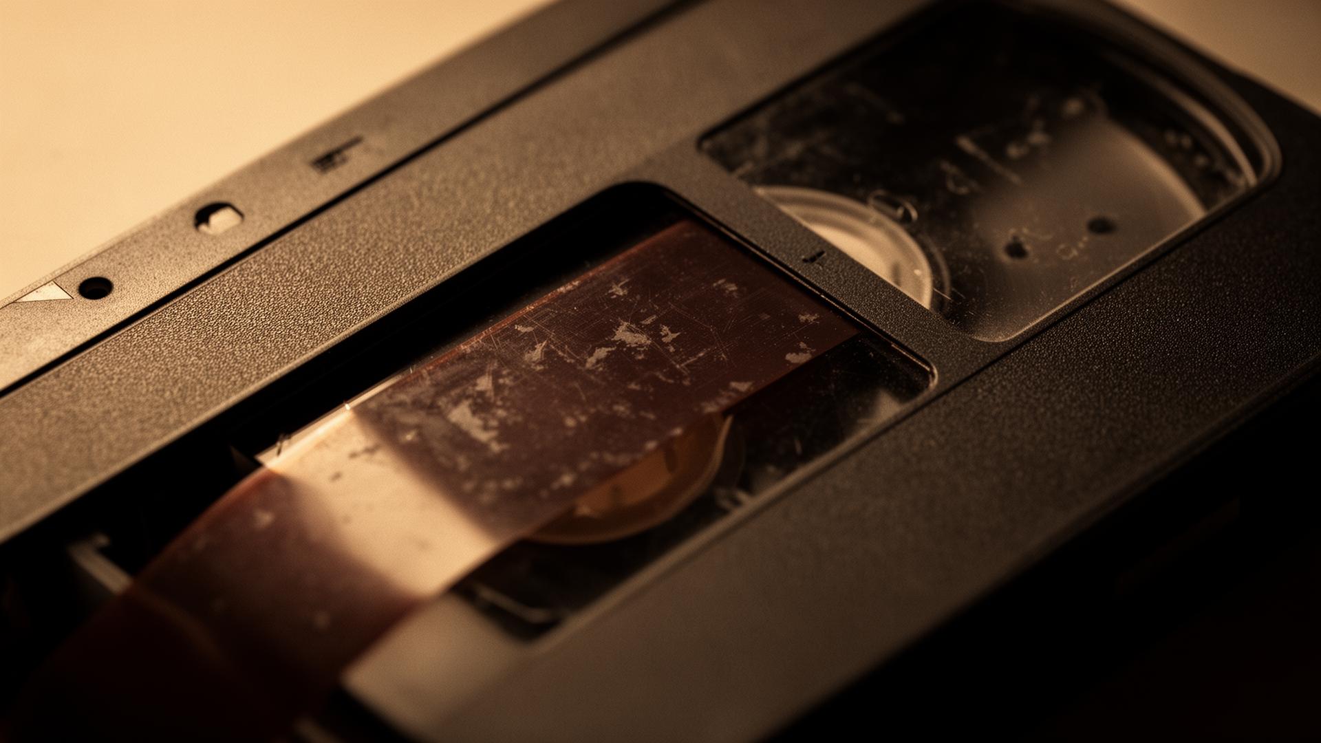 Магнитна лента, излизаща от VHS касета